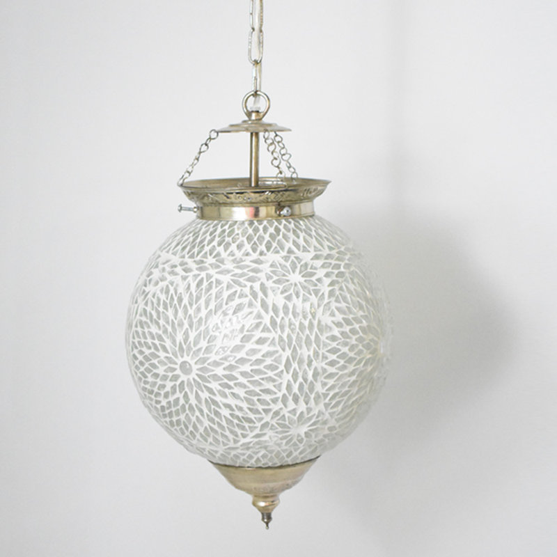 Charron 1 - Light Gold Sphere Pendant, Transparent Turkish Design