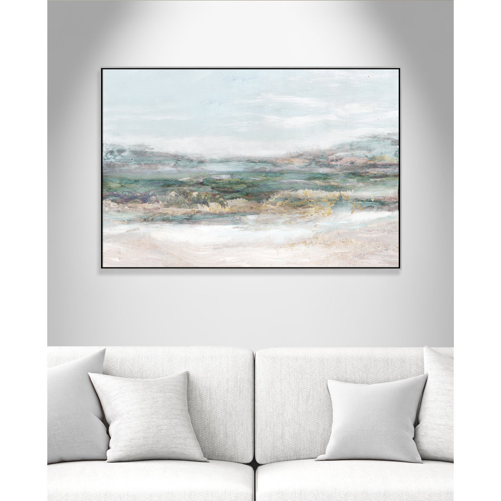 Lori "Dazzling" Painting by Matina Theodosiou, Silver Framed Canvas, No Mat, 41.5" H x 61.5" W x 2" D