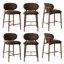 Ensemble de 6 tabourets de bar 25,5 "de hauteur comptoir moderne avec dossier incurvé-706614071
