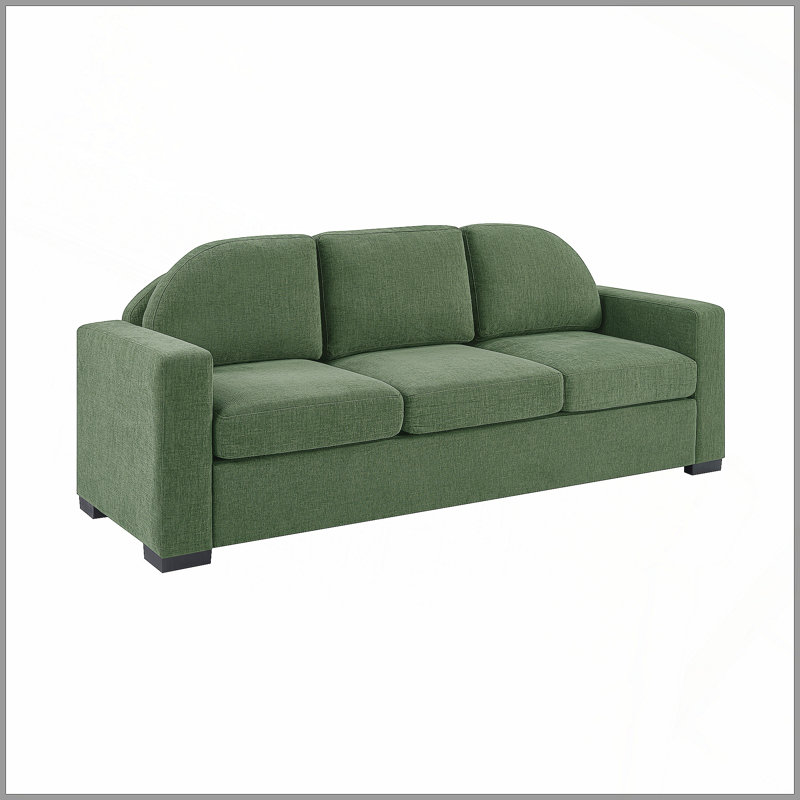 Modern 3-seater Sofa 84.7" Sofa Couch Upholstered Sofa with Curved Backrest for Living Room or Small Space, Beige