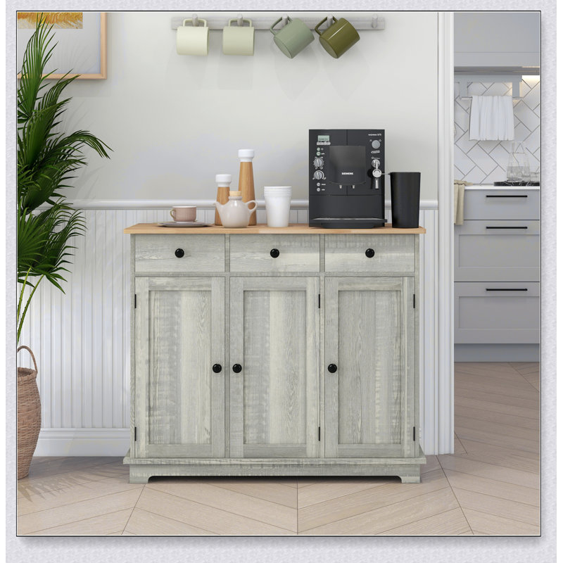 Armoire d'appoint avec tiroir, Gris clair