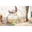 Lit double en bois en forme de maison avec clôture-124917517-124917514