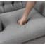 Chaise d'appoint texturée grise avec structure en contreplaqué et housse de coussin amovible-792690497