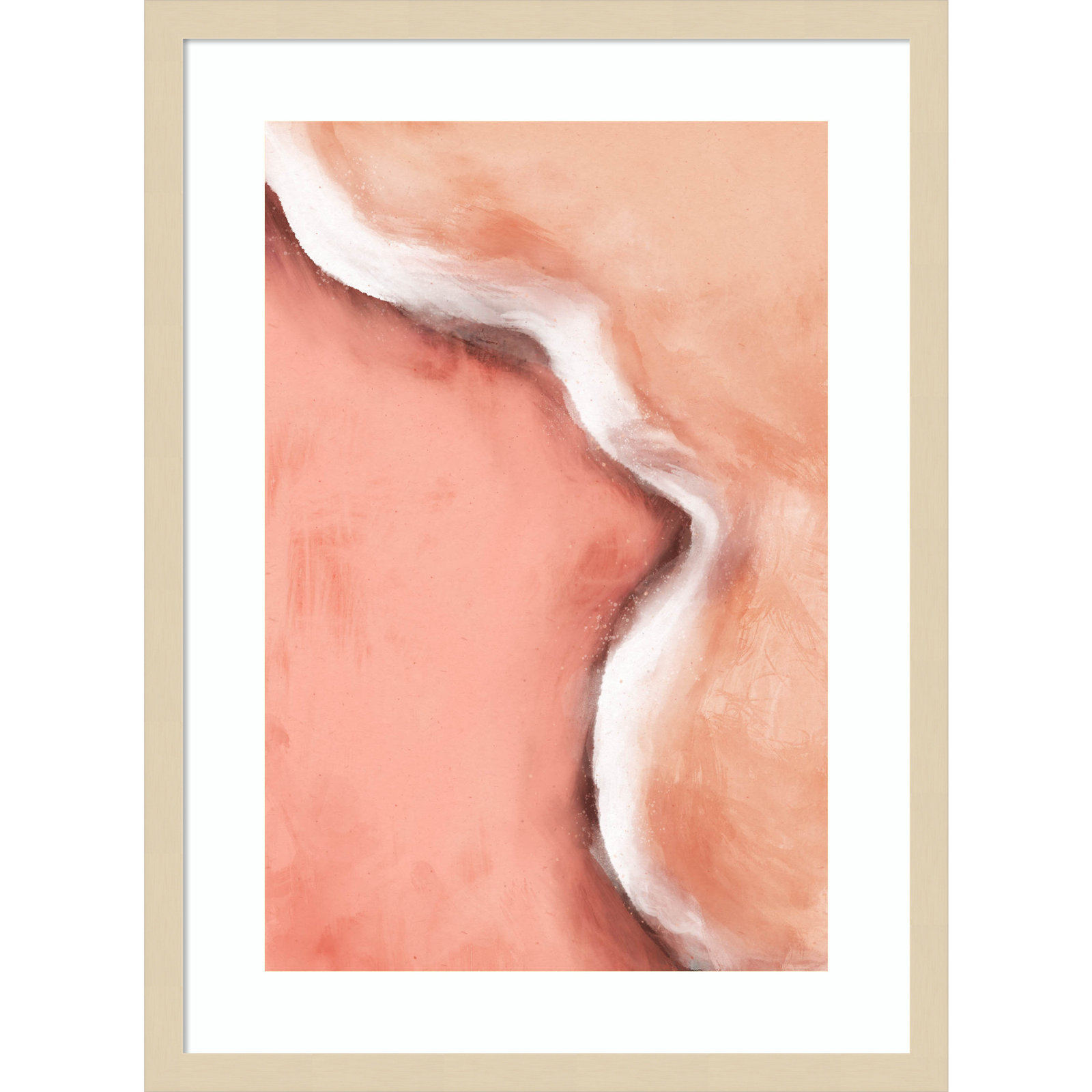 Galya "Peachy Wave" Print by Treechild, 25" H x 19" W, Brown