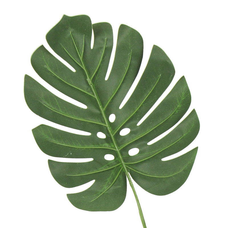Tige de feuille artificielle Philodendron Monstera, H 24 po x l 9 po x P 0,25 po