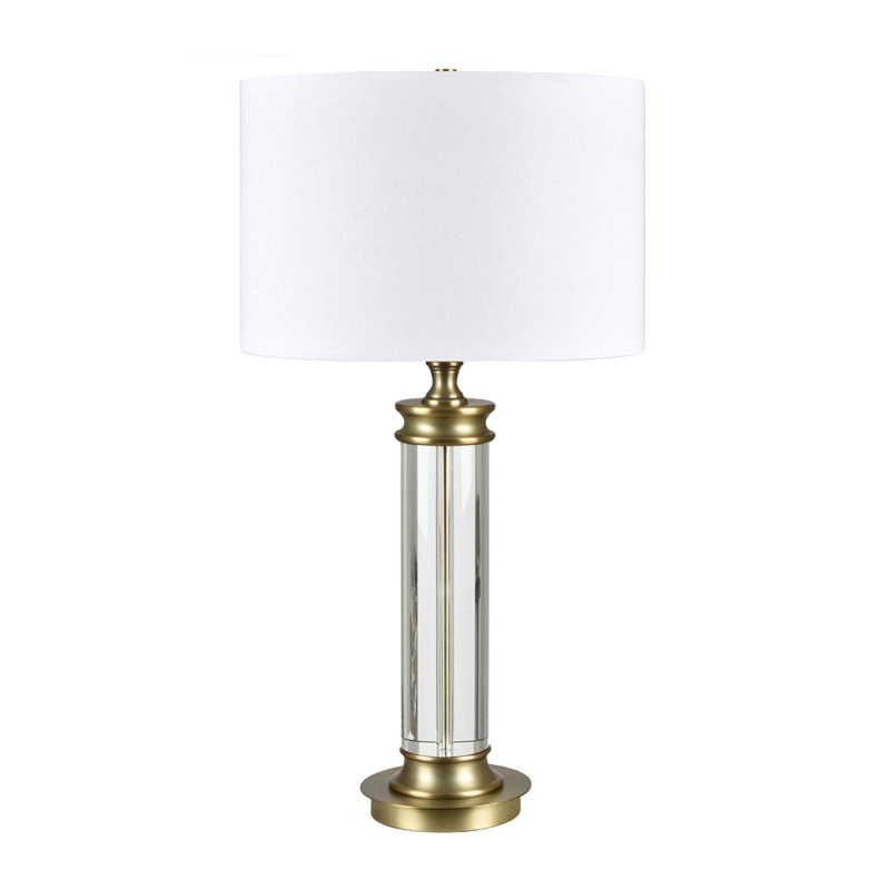 Lampe de table en métal 31 "avec abat-jour blanc