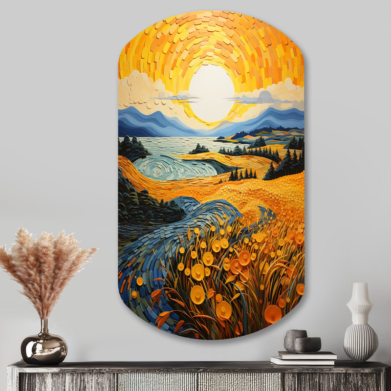 Heriberto - Art mural asymétrique en métal Vangogh, H 43 po x l 23 po