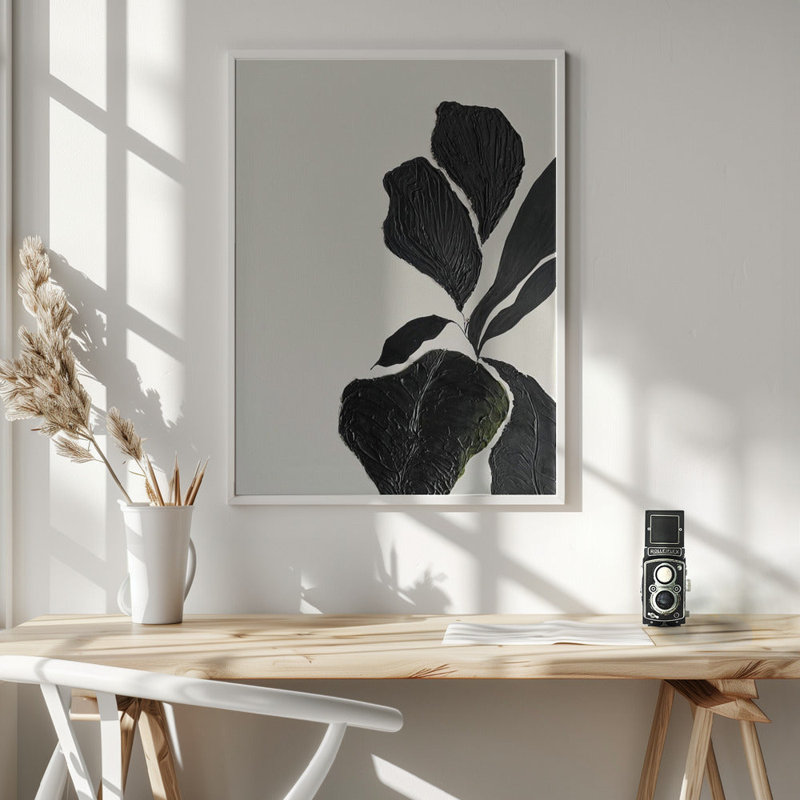 Floral abstrait 1, H 24 po x l 20 po, Blanc