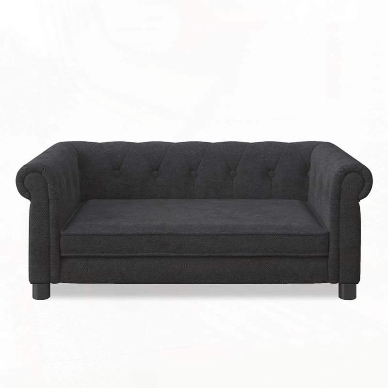 Lit rectangulaire pour petits et moyens chiens, canapé-lit surélevé durable, canapé confortable pour chien, Noir
