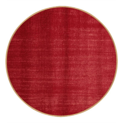 Machine Washable Solid Red Area Rug