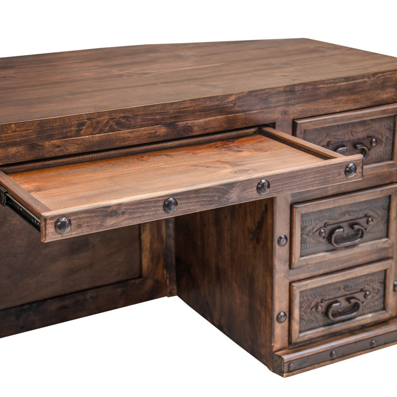 High Plains Cowhide Executive Desk