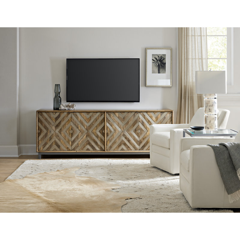 Mango & Metal 86" Chevron Entertainment Console