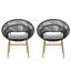 Chaise de salle à manger en osier de style papasan Cyril-405638130