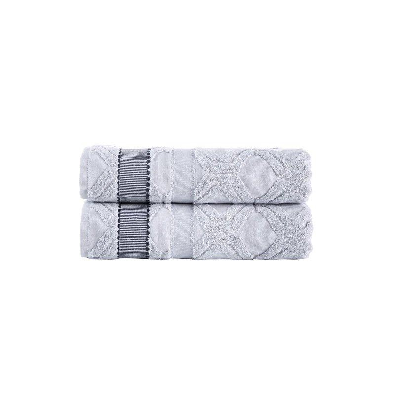 2 serviettes de bain Brooks Brothers, Argent