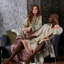 Daisetta Cotton Blend Gender Neutral Mid-Calf Bathrobe with Pockets-37878213-37878211