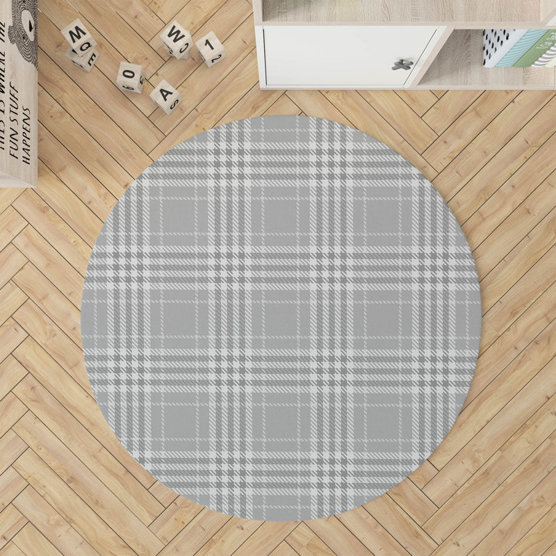 Christopher Plaid Green Kids Play Mat, Grey