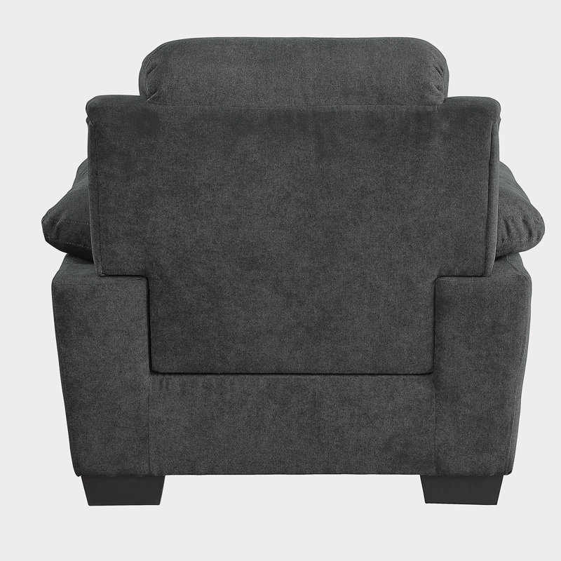 Canapé moelleux en tissu texturé gris foncé, Gris foncé