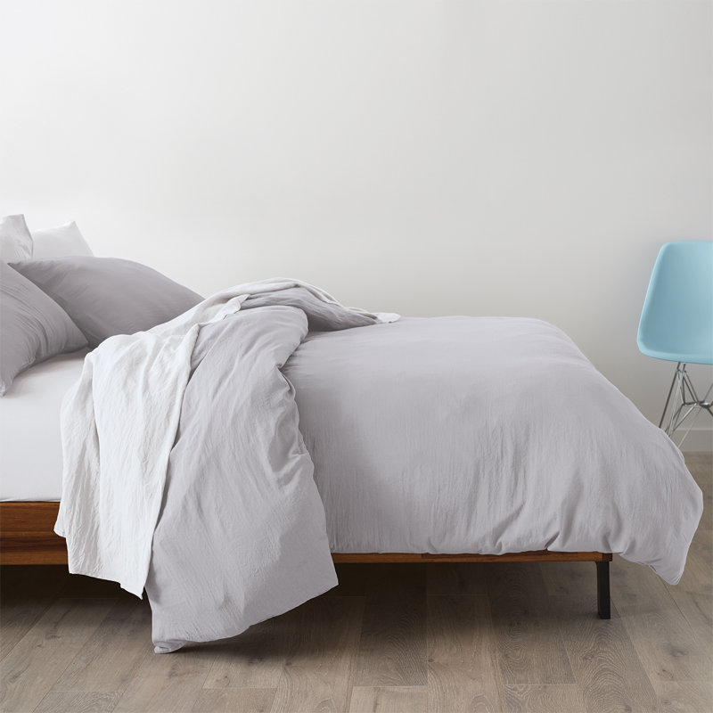 Ensemble de housse de couette en microfibre Home Collection Cozy Touch, Simple, Argent