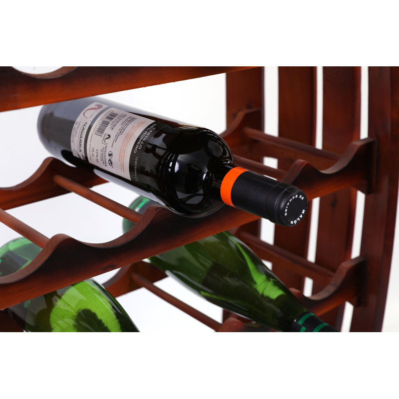 Maron Wine Bottle & Glass Rack in Brown