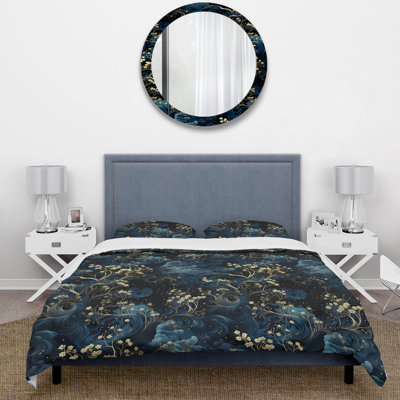 Enigmatic Nights Moody Patterns III Floral Duvet Cover