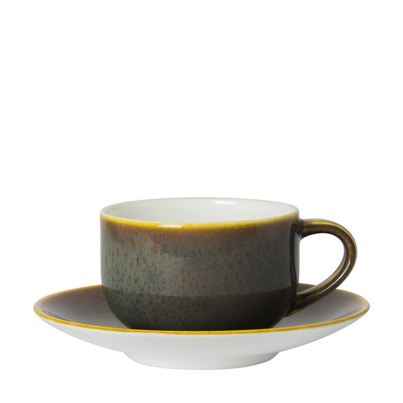 Art Glaze Bone China Espresso Cup, Flamed Caramel, 12
