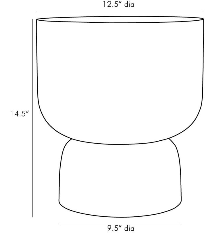 Ashton Glass Table Vase, 14.5'' H x 12.5'' W x 12.5'' D