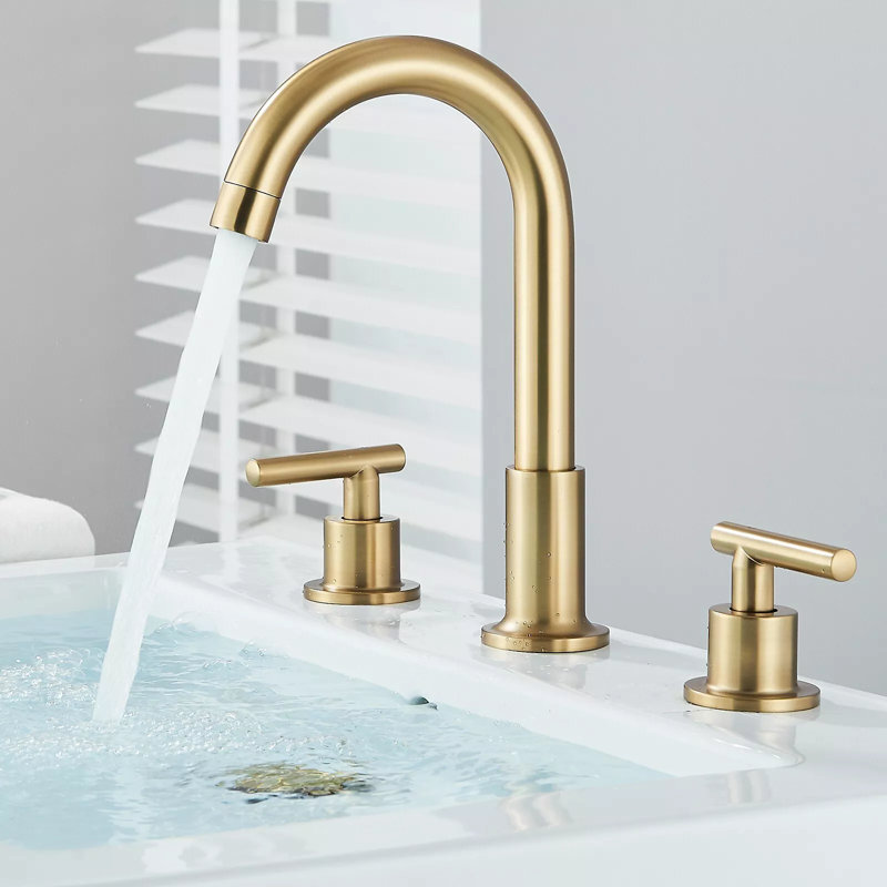 2-handle Bathroom Faucet with Drain Assembly