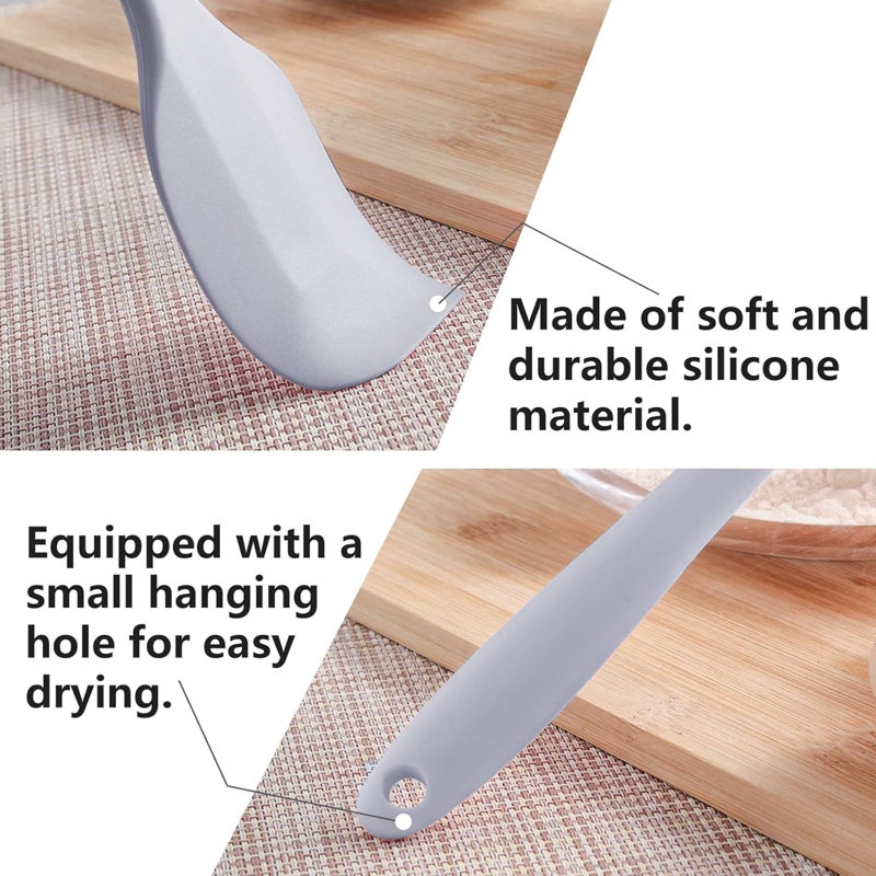 Spatule en caoutchouc gris pour la cuisine, spatules en silicone 10,8 po DUFEIMoy pour la cuisson résistantes à la chaleur, petite spatule flexible pour les ustensiles de cuisine antiadhésifs, sans soudure et allant au lave-vaisselle
