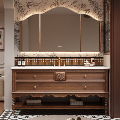 French vintage mid-century style bathroom cabinet