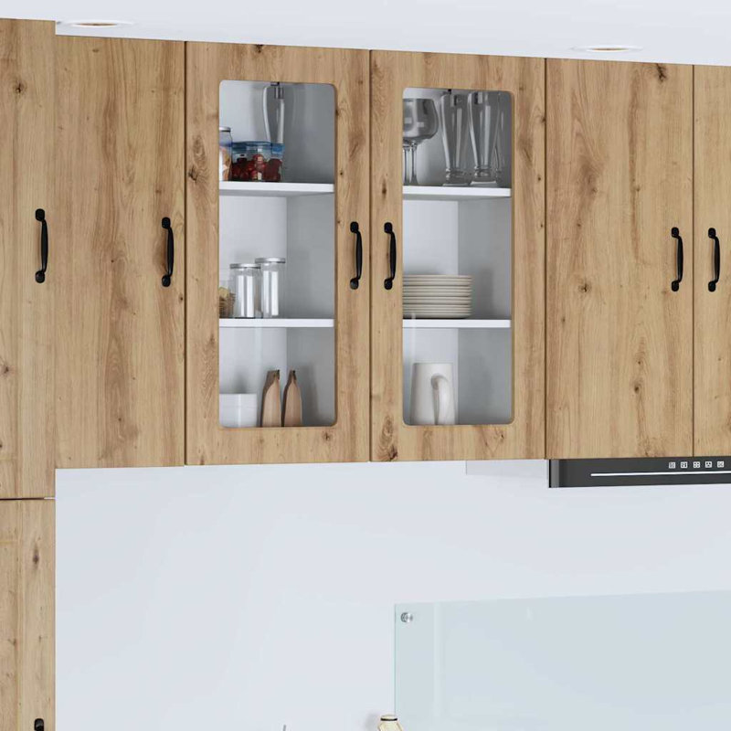 Vidaxl Kitchen Cabinet 2 Pcs Black 40 X 31 X 80 Cm Engineered Wood, Artisan Oak