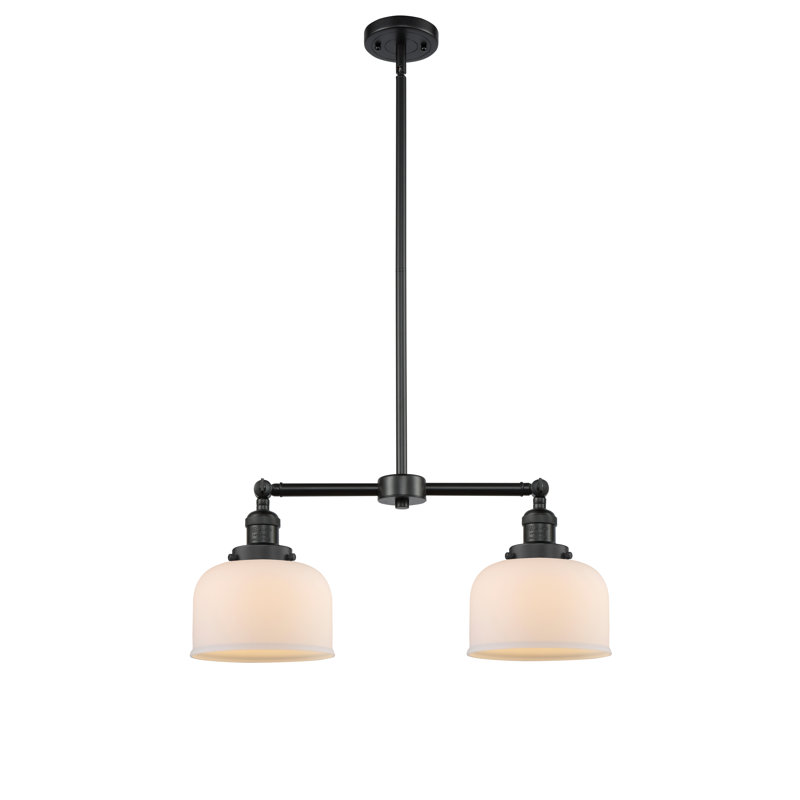 Shufelt 2 - Light Kitchen Island Pendant, Matte White Cased, No Bulb Included, Matte Black