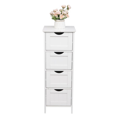 Multipurpose 4-drawer Cabinet - Bathroom Vanity Side Unit & Bedroom Bedside Table
