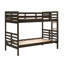 Lit superposé simple au-dessus d'un lit simple 1 pièce Classic brun foncé mobilier de chambre à coucher pour jeunes en bois durable