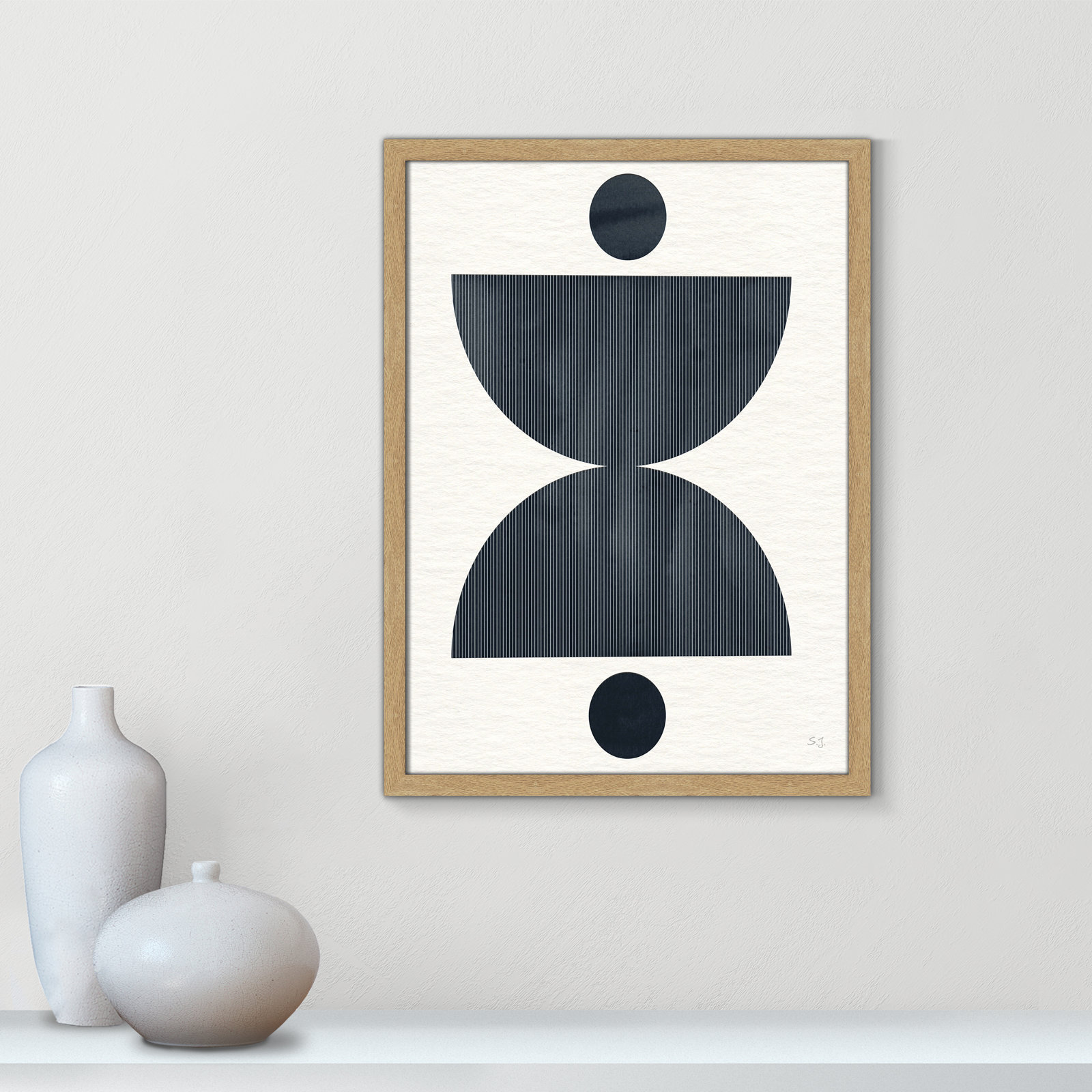 Eclipse II Print by Susan Jill, 23" H x 17" W x 0.75" D, Natural Framed