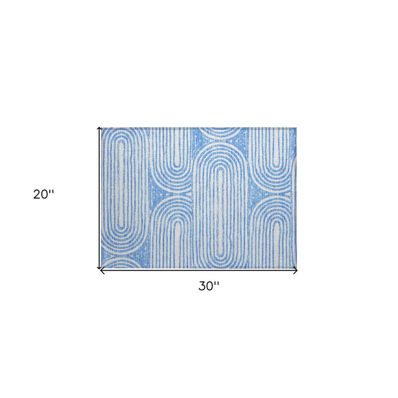Tapis extérieur antidérapant bleu et blanc 2 pi x 3 pi