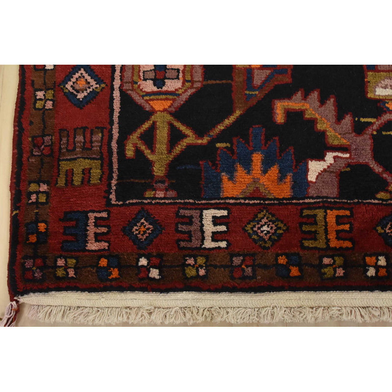 Tapis oriental noué à la main 3 pi 11 po x 5 pi 8 po Zanjan