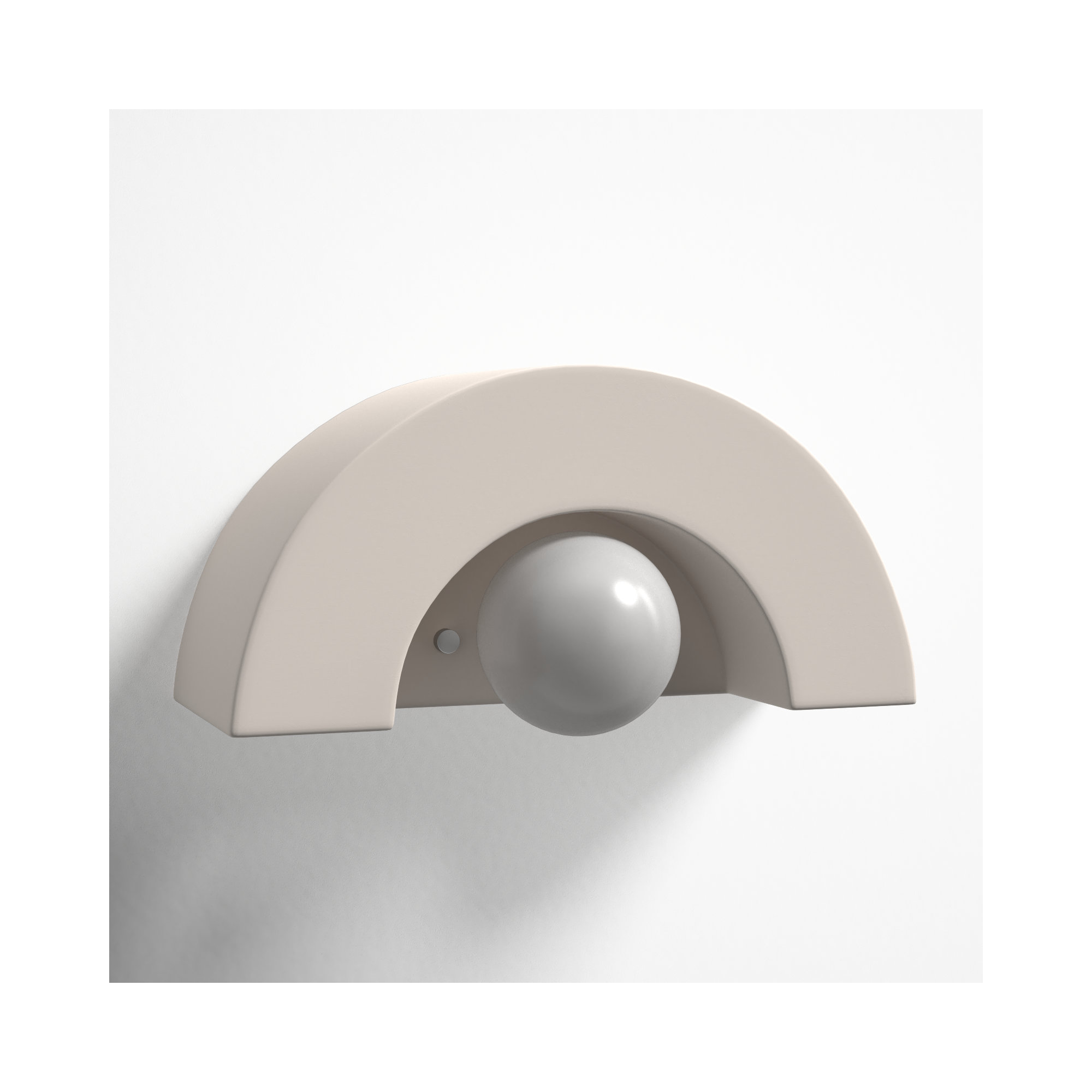 Payam Single Light Ceramic Dimmable Half Moon, Matte White