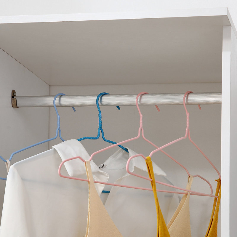 Riles Rolling Open Wardrobe Hanging Rail Storage Shelves for Clothes, White