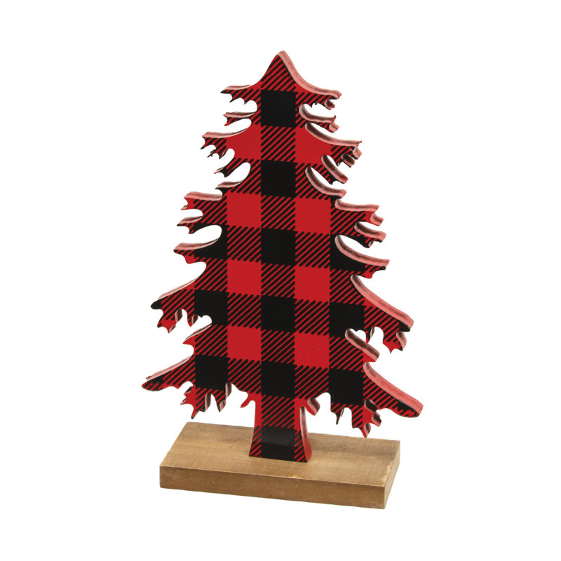 Arbre en bois Buffalo Check, H 11 po x l 7 po x P 3 po, Noir / blanc