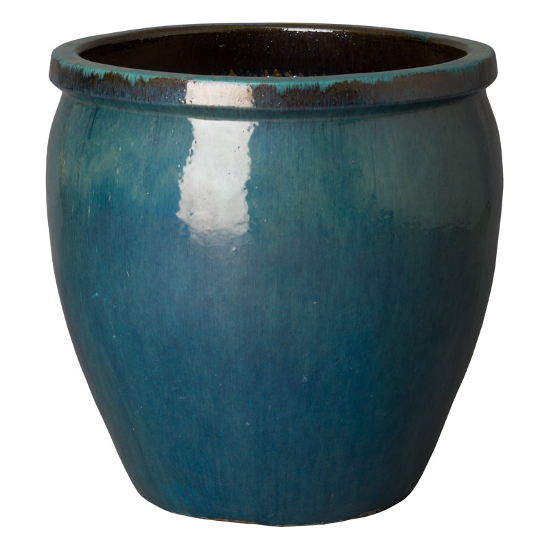 Kenedy Handmade Ceramic Planter, Teal, 26" H x 26" W x 26" D