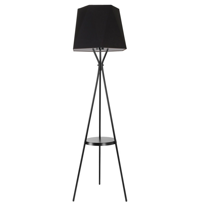 Gyulnara 165cm Tray Table Floor Lamp, Black