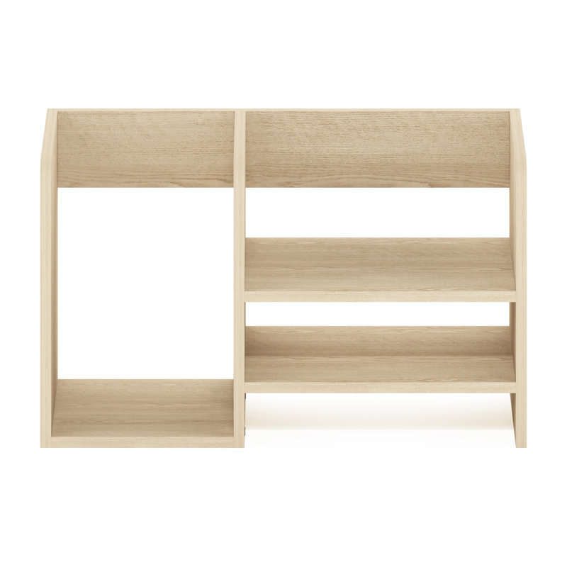 Aaban Home Office Wood Desktop Book and File Organiser with Storage, Bauhaus Oak