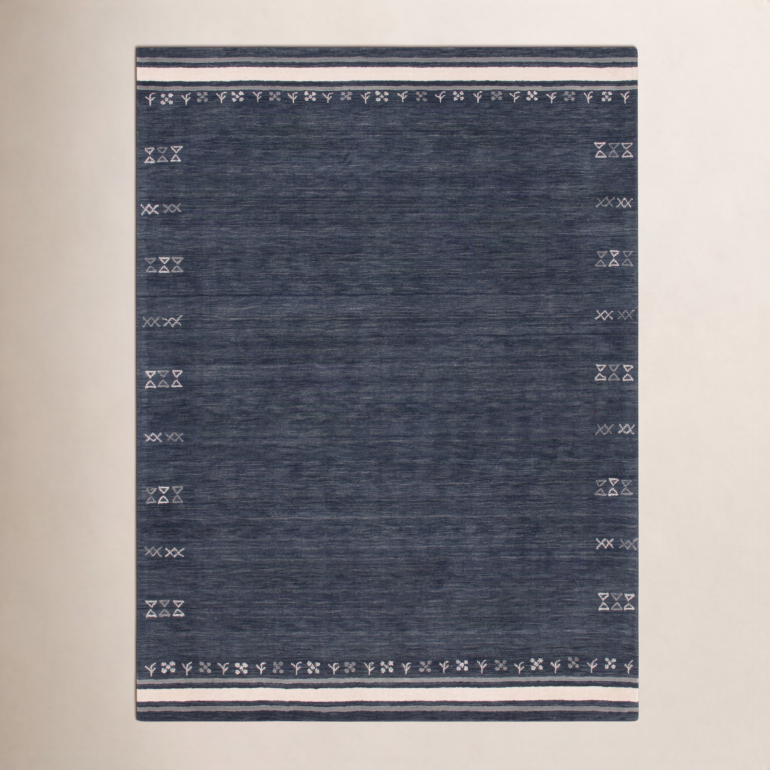 Santiago Charcoal Handmade Wool Geometric Rug, Rectangle 10' x 14'