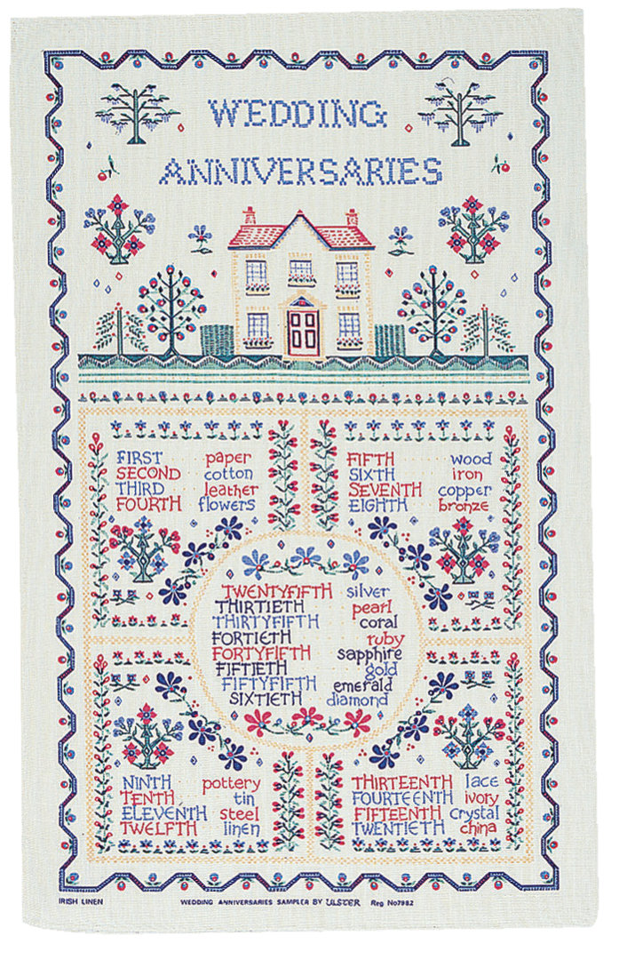 Wedding Sampler Cotton Tea Towel