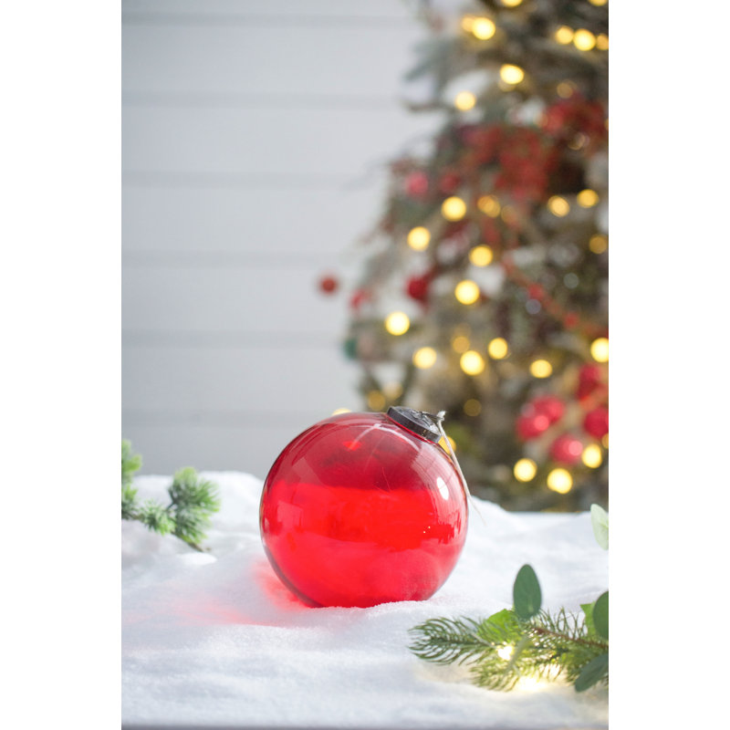 Ornement en verre rouge 6 ", boules de Noël suspendues pour des décorations de fêtes, lot de 3