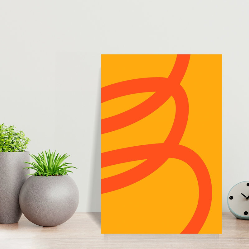 Funkycurvesno01, art abstrait contemporain audacieux, H 18 po x l 12 po