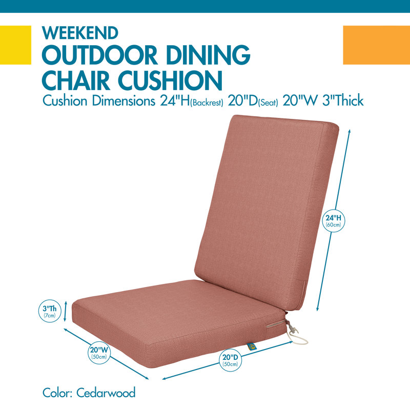 Coussin de siège d’extérieur Weekend, Bois de cèdre, H 20 po x l 44 po x P 3 po