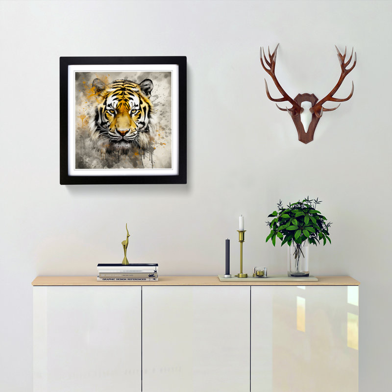 Tiger - Framed Print, Black