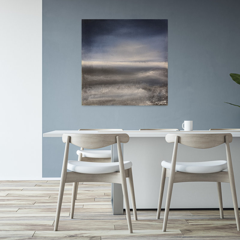 Art contemporain contemporain expressionniste abstrait sur la plage, H 32 po x l 32 po