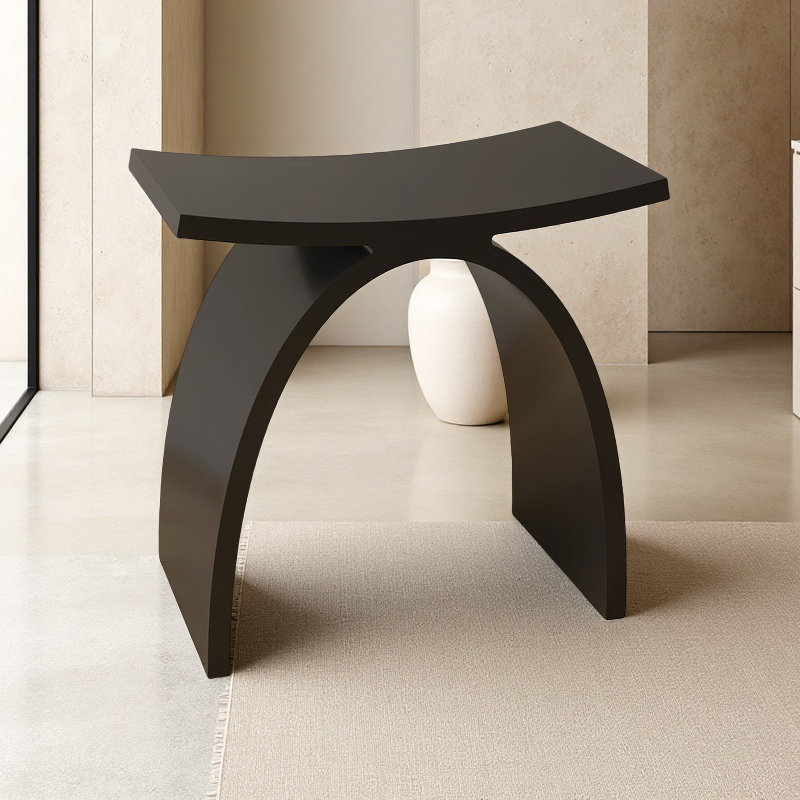 16.5"W Solid Surface Shower Bench, Matte Black